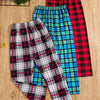 Boys' 3-Piece Plaid Pajama Set with Long Sleep Pants — Stretch Knit Polyester (Kids up to 12 Years)