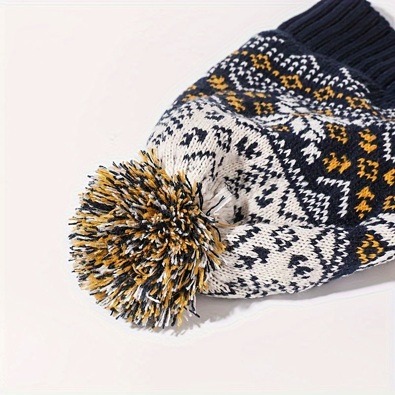 1-Piece Autumn & Winter Children's Warm Set – Cute Snowflake Knitted Hat, Scarf & Gloves for Baby - Kidzy Market