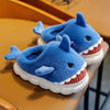 Kids Shark Furry Slippers - Cute Cartoon Slip-On House Shoes for Boys & Girls, Non-Slip PVC Sole, Warm Indoor Fall/Winter