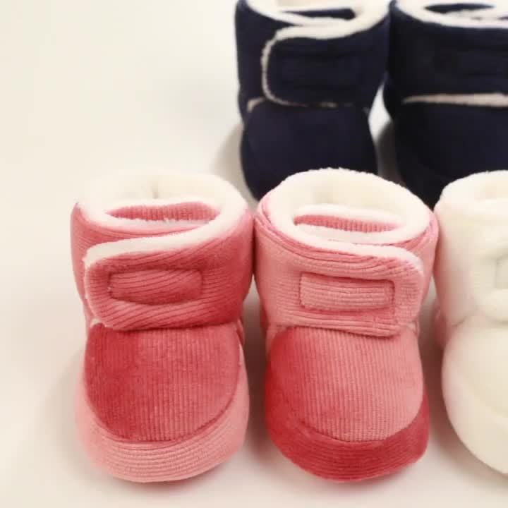 Toddler Baby Girls Booties High-Top Slippers Indoor Crib First Walker Shoes for Winter