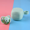 2-Pack Silicone Baby Pacifiers (Newborn 0+ Months) with Portable Travel Case - Mixed Colors