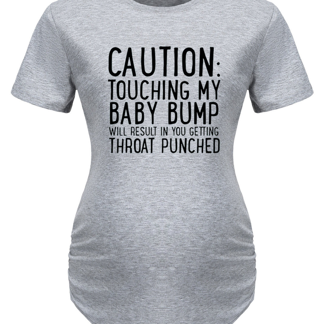 Women's Maternity T-Shirt, Slogan Graphic Print Tees