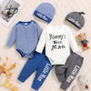 6-Piece Baby Boy Outfit Set – Striped & Letter Print Casual Clothes for Spring & Summer | Outdoor Toddler Clothing