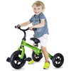 3-in-1 Toddler Tricycle & Balance Bike for Ages 2+ — Foldable Ride-On with Detachable Pedals, Training Wheels & U-Brake, Green