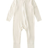 Baby Casual Ribbed Zip-Up Romper – V-Neck Newborn Jumpsuit (Cute & Comfortable for Outdoor Wear)