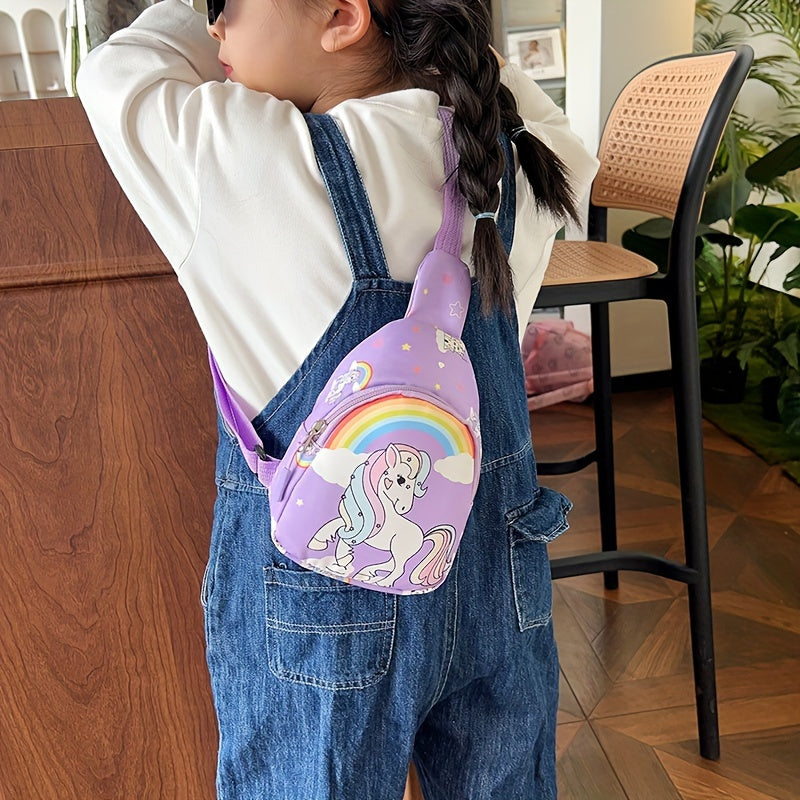 Children's Patterned Chest Bag – Shoulder Crossbody & Simple Waist Bag for Girls - Kidzy Market