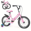 14-Inch Folding Kids Bike with Training Wheels — Classic Unisex, Adjustable Seat & Handlebars, Coaster Brakes, Iron Carbon Alloy Frame (Ages 3–9)
