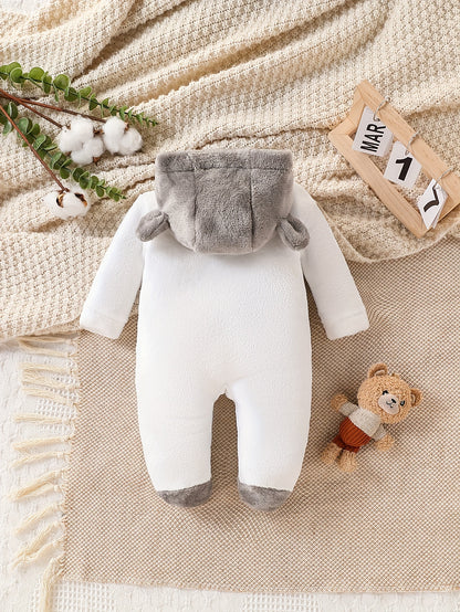 Baby Body Suit with Foot Bag – Newborn Plush Thickened Winter Bodysuit (Warm and Cozy Underwear)