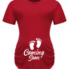 Maternity Casual Cartoon Cute Footprint Print Short Sleeve Slim Fit T-shirt For Summer Pregnancy Gift