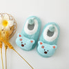 Kids Cartoon Animal Non-Slip Slippers, Knit All-Season – 1 Pair (98% Polyester/2% Spandex), Hand Wash