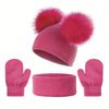 Cozy Knit Winter Set for Toddlers 0-3 Years – Cute Hat, Scarf & Gloves Combo – Breathable & Stretchy for Casual Winter Attire - Kidzy Market