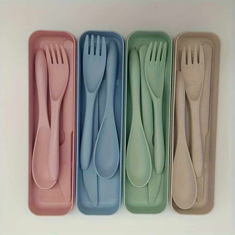 Reusable Straw Plastic Knife, Fork & Spoon Set – Lightweight & Durable Tableware for Kids, Travel & Everyday Use