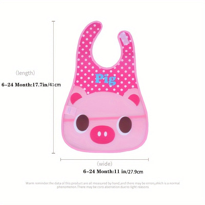 Waterproof Baby Feeding Bib with Pockets – Cute Cartoon Designs, Dirt-Resistant EVA Material for Toddlers & Kids - Kidzy Market