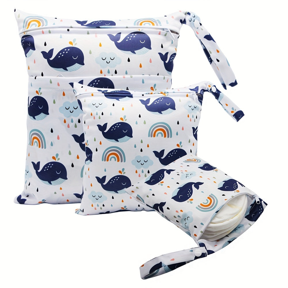 Asenappy 3pcs Waterproof Diaper Bags – Reusable Wet/Dry Cloth Diaper and Breast Pump Organizer - Kidzy Market