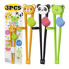 Easy Grip 3PCS Cartoon Training Chopsticks – Beginner-Friendly Learning Utensils for Kids & Toddlers, Fun & Portable for Home or Travel