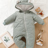 Thickened One-Piece Infant Outfit – Fleece-Lined Zipper Romper (Autumn/Winter, Newborn, Outdoor Wear, Perfect for Holidays)