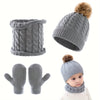 Youngsters' 3-Piece Winter Set – Cozy Knit Hat, Scarf & Gloves – Breathable & Stretch Fit for Boys & Girls – Perfect for Christmas - Kidzy Market