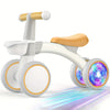 Toddler 4-Wheel Balance Bike (12–24 Months) — Pedal-Free with Adjustable Seat, Removable Basket & Quiet EVA Tires