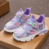 Girls Mesh Sequin Gradient Sneakers – Lightweight Breathable Outdoor Casual Shoes with Hook-and-Loop Closure