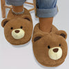Polar Bear Plush Kids Slippers - Cozy Indoor Slip-On Shoes for Teens & Youth, Blue & Purple Tie-Dye, Warm Fabric, Anti-Slip