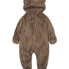 Skytwo Baby Fleece Hooded Onesie – Bear Ears Romper (Knit Fabric, Polyester, Slight Stretch, Fall/Winter Outdoor Wear)
