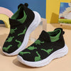 Toddler Knit Sock Slip-On Shoes — Unisex Dinosaur Cartoon Casual Sneakers with Breathable Fabric & EVA Sole