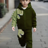 Toddler 2-Piece Fleece-Lined Hoodie & Sweatpants Set – Dinosaur Print, Cozy Fall/Winter Outfit, Machine Washable