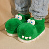 Women's Cute Dinosaur Plush Slippers - Soft Corduroy Indoor House Shoes with Warm EVA Sole, Hand-Washable Cozy Knit