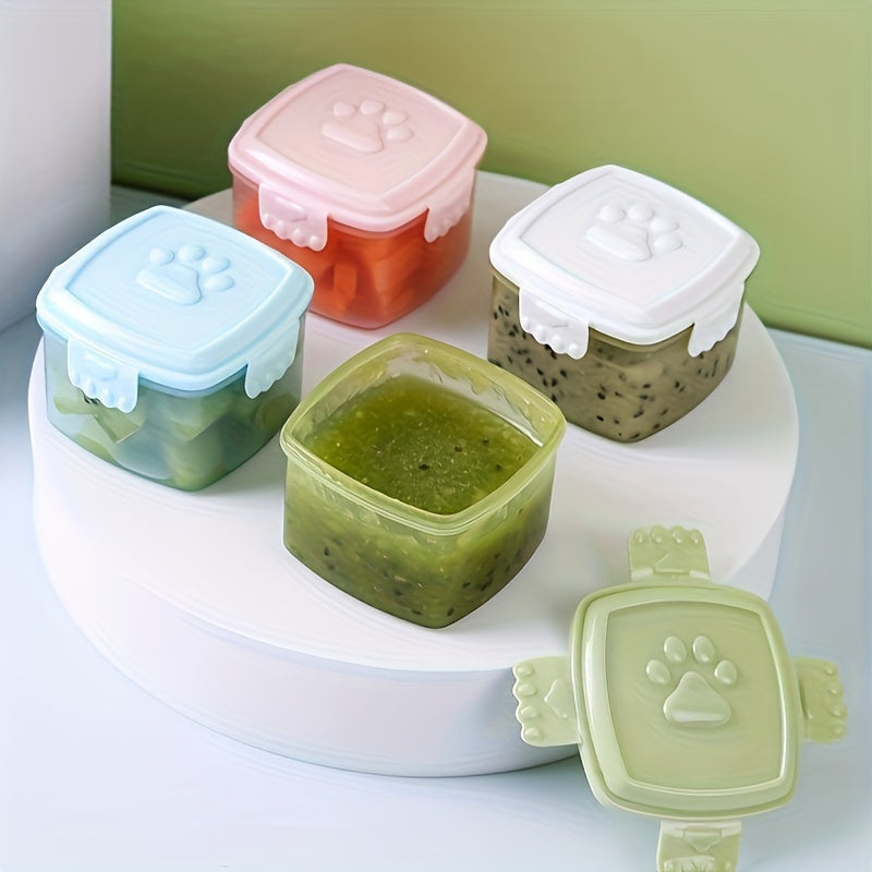 4-Pack Mini Plastic Food Containers with Airtight Lids, BPA-Free, Leakproof, Microwave & Freezer Safe - Perfect for Condiments, Snacks, Dips & On-the-Go Storage