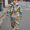 Toddler Hooded Sweatshirt Set (0-3 Years) – Unisex Graffiti Spray Print Casual Outfit for Spring & Fall