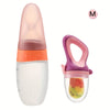 2- or 5-Piece Newborn Baby Feeding Set with Silicone Squeeze Bottle, Fresh Food Feeder & 4 Mesh Pouches (S/M/L) - SAIDAH