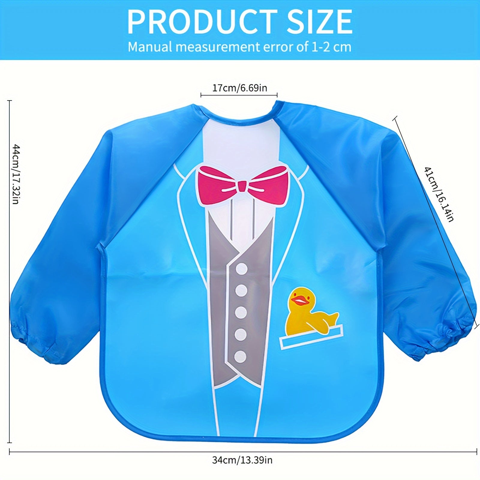 1pc 3D-Printed Waterproof Baby Bib – No-Wash, Mess-Free Feeding & Playtime Coverall, EVA Material, Multicolor – Perfect Easter Gift - Kidzy Market