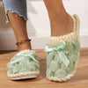 Women's Plush Winter Slippers – Cozy Indoor Home Slippers with Non-Slip PVC Sole, Soft Fabric Upper, Hand Washable