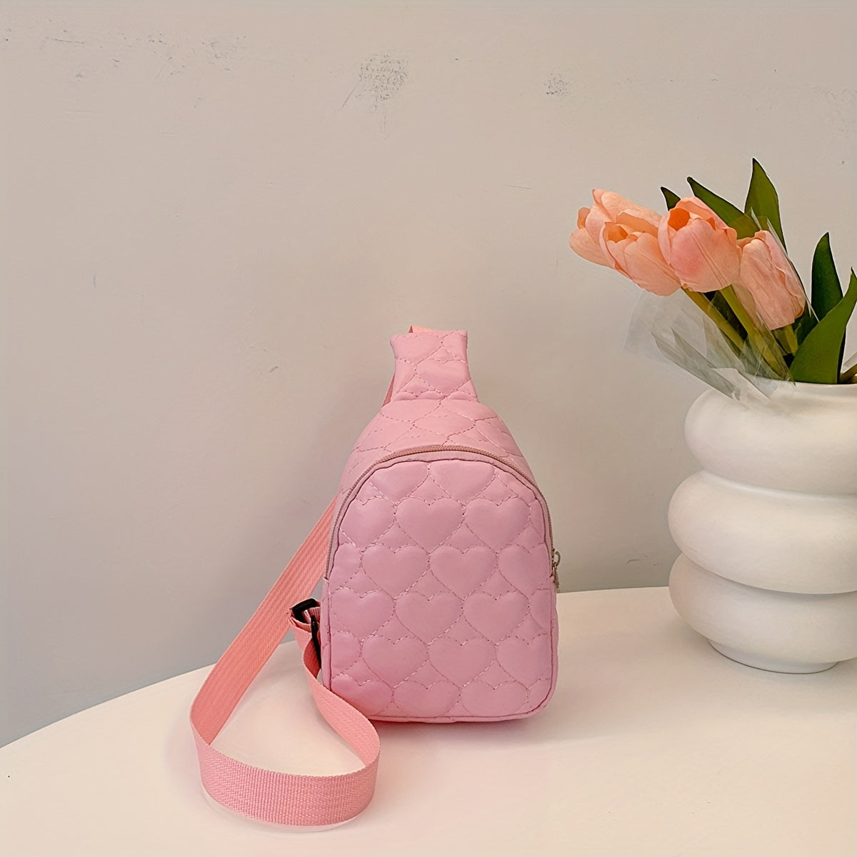 Trendy Chic Quilted Waist Bag for Girls - Lightweight PU Crossbody Chest Bag with Adjustable Strap, Zip Closure - Perfect for Everyday Use & Commuting | Fashionable Solid Color PU Material Bag - Kidzy Market