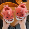 Kids Shark Furry Slippers - Cute Cartoon Slip-On House Shoes for Boys & Girls, Non-Slip PVC Sole, Warm Indoor Fall/Winter
