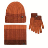 OKO-Tex 3-Piece Winter Knit Set – Stretchy Beanie, Scarf & Gloves in Blue Gradient – Warm & Cold-Proof Outdoor Gear - Kidzy Market