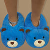 Polar Bear Plush Kids Slippers - Cozy Indoor Slip-On Shoes for Teens & Youth, Blue & Purple Tie-Dye, Warm Fabric, Anti-Slip