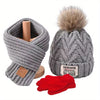 3-Piece Set – Youngsters' Knitted Beanie, Scarf & Gloves with Extra Fleece for Warmth – Perfect for Autumn & Winter - Kidzy Market