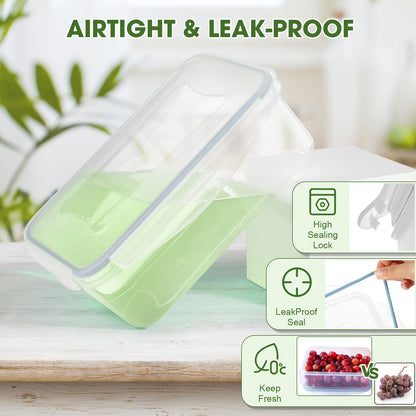 16-50PCS Food Storage Containers Set - BPA-Free Plastic Containers with Lids, Labels & Marker - Stackable, Leak-Proof, Reusable Kitchen Organizers for Meal Prep & Pantry Storage
