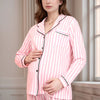 Women's Maternity Two-Piece Pajama Set — Long Sleeve Top & Pants, Postpartum Comfortable Casual Home Wear (Stretch Knit, All-Season)