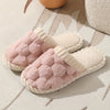 Women's Plush Winter Slippers – Cozy Indoor Home Slippers with Non-Slip PVC Sole, Soft Fabric Upper, Hand Washable