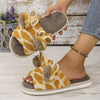 Giraffe Plush Indoor Slippers – Soft Warm EVA Sole Cozy Home Slippers for Couples & Work‑From‑Home