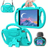 EVA Shockproof Kids Tablet Case with Cartoon Kickstand, Adjustable Strap & 3 Anti-Slip Handles — Fits 7.9\" (20.1 cm), 9.7\"–10.2\" (24.6–25.9 cm) & 10.9\" (27.7 cm) iPad/Tablets
