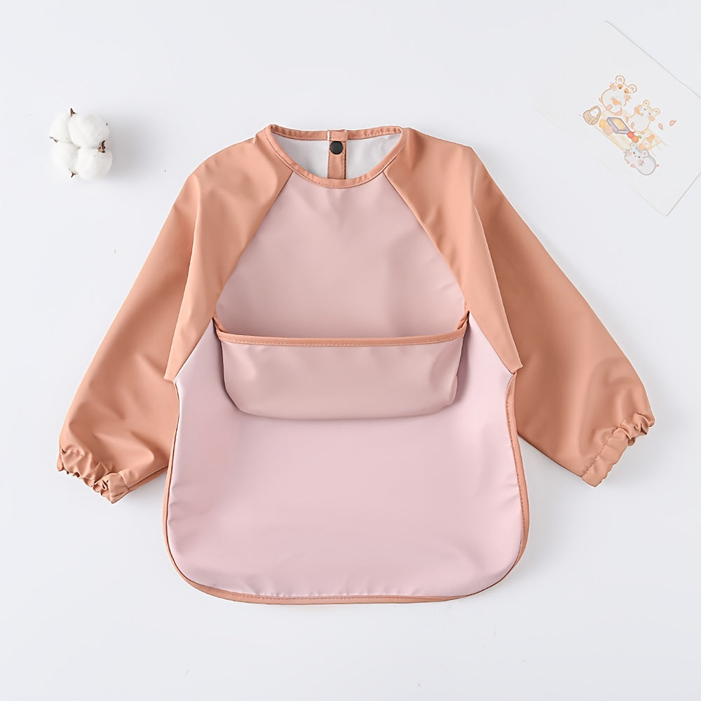 Waterproof Long-Sleeve Baby Bib – Soft PU Smock, Perfect Gift for Christmas, Halloween, Thanksgiving, New Year & Valentine’s Day - Kidzy Market