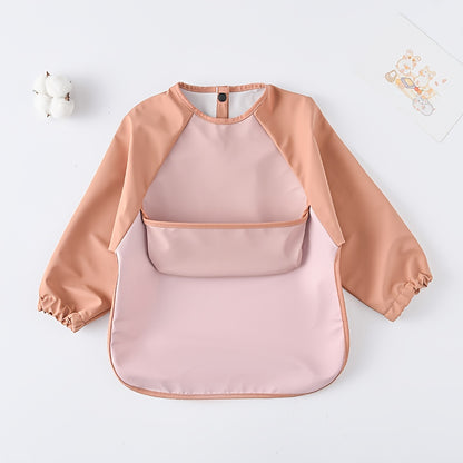 Waterproof Long-Sleeve Baby Bib – Soft PU Smock, Perfect Gift for Christmas, Halloween, Thanksgiving, New Year & Valentine’s Day - Kidzy Market