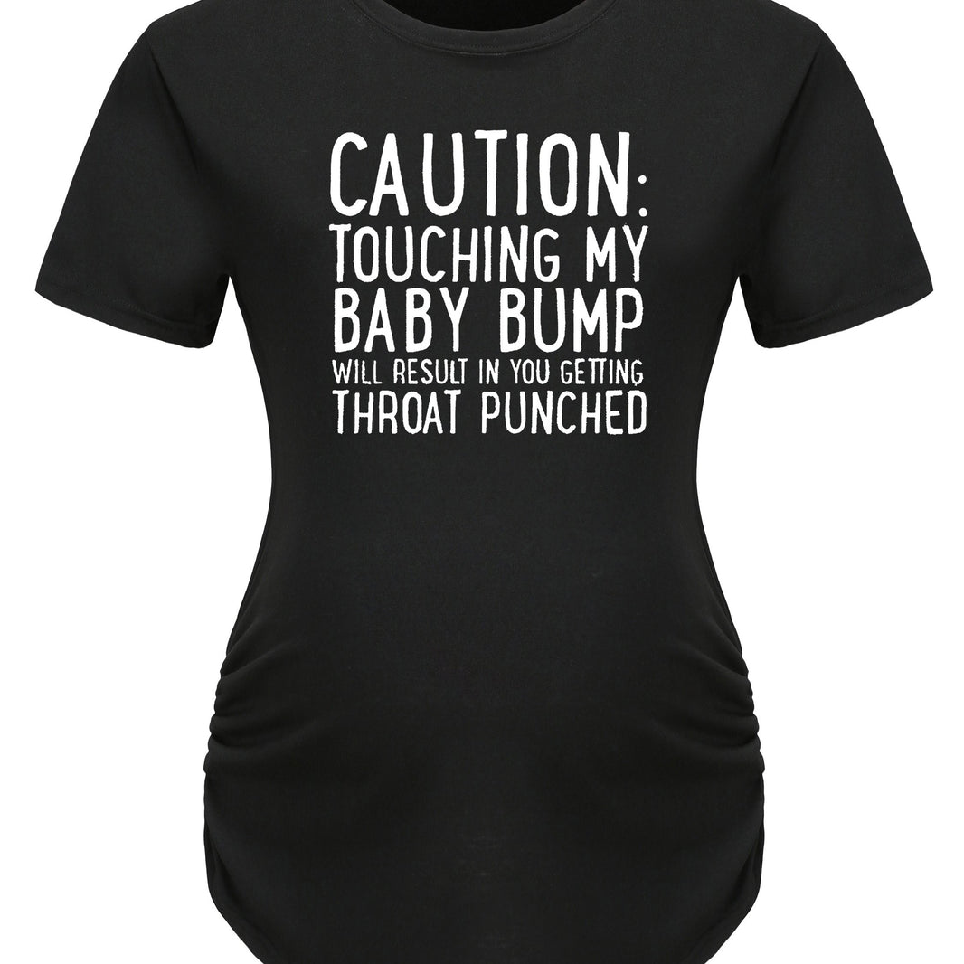 Women's Maternity T-Shirt, Slogan Graphic Print Tees
