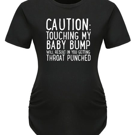 Women's Maternity T-Shirt, Slogan Graphic Print Tees
