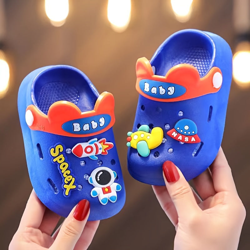 Children's Soft Bottom Summer Slippers for Girls, Cartoon Pattern, Light Up Crib Shoes, Breathable, PVC Upper, Sole, and Insole, No Lining Inside, Spring/Summer