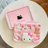Sanrio Hello Kitty Pink Silicone Tablet Case for iPad - Cute Kawaii Soft Shell Cover with Kickstand, Stretchable & Lightweight Protection