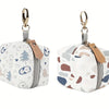 2-Pack Waterproof PU Pacifier Pouch with Keychain Hook - Zip Pocket Stroller & Mommy Bag Organizer
